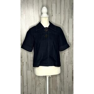 Focus 2000 Women's Petite Denim Jacket Blue Size 6P‎ Casual 3/4 Sleeve